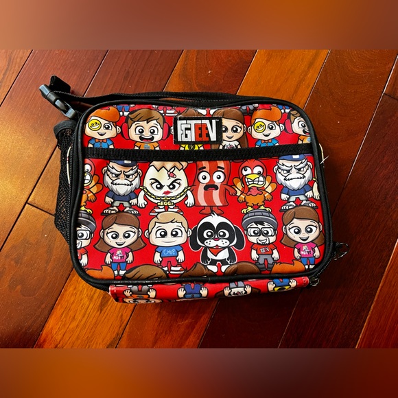 FGTeeV FGTV Lunch Zippered Bag Lunch Box - Red and Black - Picture 1 of 10